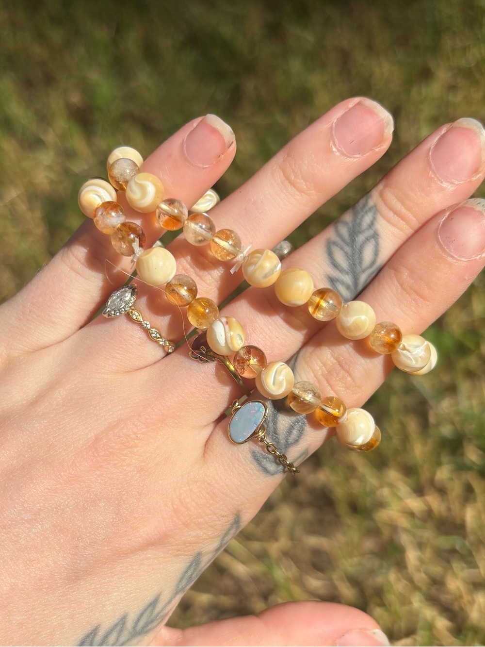 Mother of pearl and citrine bracelet